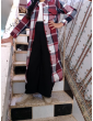 Robe chemise à carreaux longue fille Oversize - Assalafiyat