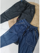 Sarouel Cargo Homme coupe droite avec poches imitation jeans